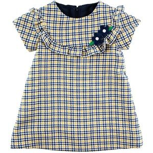 Florence Eiseman Houndstooth Yoke Ruffle Dress